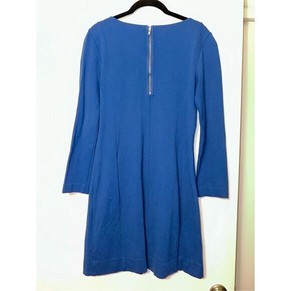 J. Crew Womens Long Sleeve Zipper Back Blue Knit Dress Size Small - Picture 5 of 13